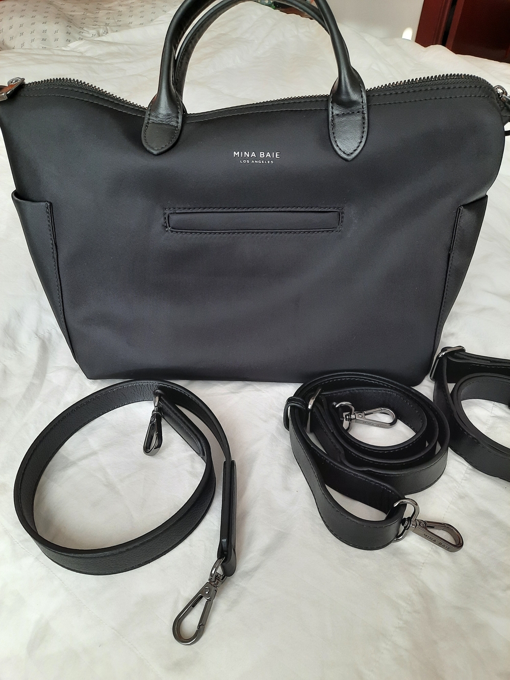Mina Baie Emmy Mini Black Nylon Silver Hardware